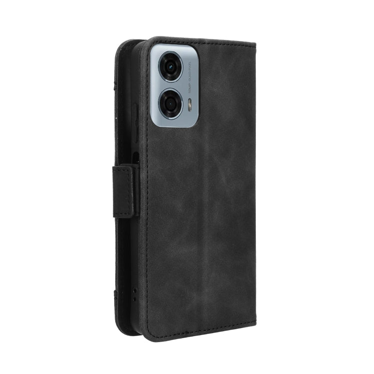 For Motorola Moto G34 5G Skin Feel Calf Texture Card Slots Leather Phone Case(Black) - Motorola Cases by PMC TechLife | Online Shopping South Africa | PMC TechLife | Buy Now Pay Later Mobicred
