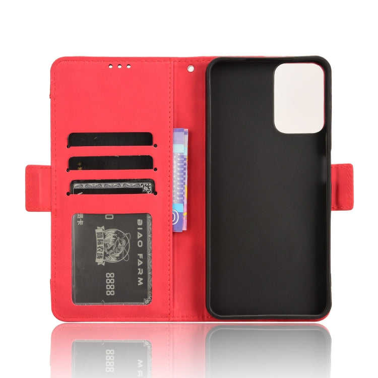 For Motorola Moto G34 5G Skin Feel Calf Texture Card Slots Leather Phone Case(Red) - Motorola Cases by PMC TechLife | Online Shopping South Africa | PMC TechLife | Buy Now Pay Later Mobicred