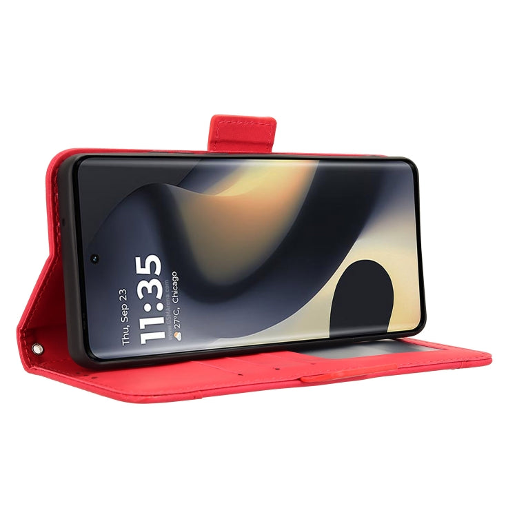 For Motorola Edge 2024 5G Skin Feel Calf Texture Card Slots Leather Phone Case(Red) - Motorola Cases by PMC Jewellery | Online Shopping South Africa | PMC Jewellery | Buy Now Pay Later Mobicred