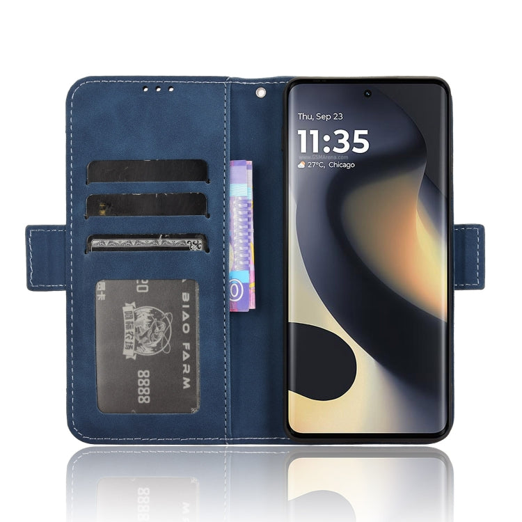 For Motorola Edge 2024 5G Skin Feel Calf Texture Card Slots Leather Phone Case(Blue) - Motorola Cases by PMC Jewellery | Online Shopping South Africa | PMC Jewellery | Buy Now Pay Later Mobicred