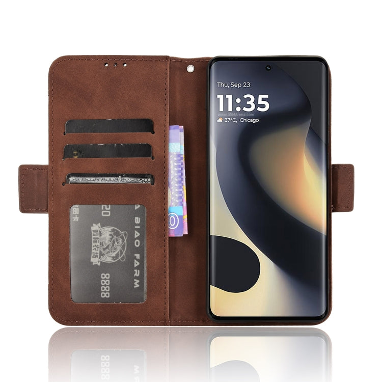 For Motorola Edge 2024 5G Skin Feel Calf Texture Card Slots Leather Phone Case(Brown) - Motorola Cases by PMC Jewellery | Online Shopping South Africa | PMC Jewellery | Buy Now Pay Later Mobicred