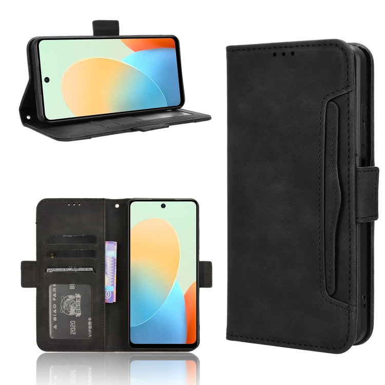 For Tecno Spark Go 2024 / Spark 20C Skin Feel Calf Texture Card Slots Leather Phone Case(Black) - Tecno Cases by PMC Jewellery | Online Shopping South Africa | PMC Jewellery | Buy Now Pay Later Mobicred