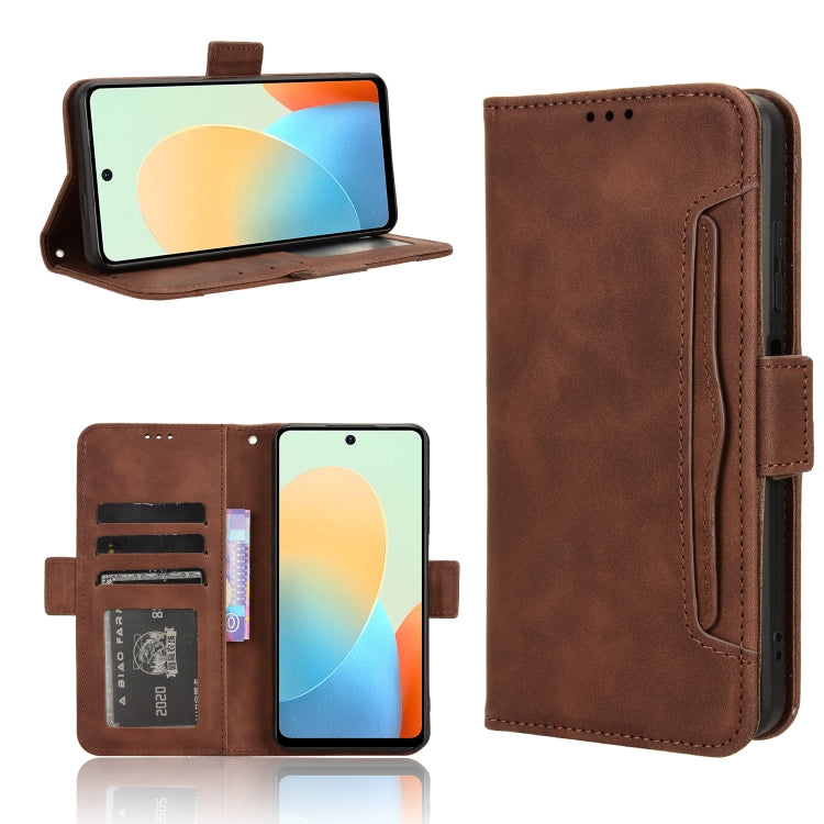 For Tecno Spark Go 2024 / Spark 20C Skin Feel Calf Texture Card Slots Leather Phone Case(Brown) - Tecno Cases by PMC Jewellery | Online Shopping South Africa | PMC Jewellery | Buy Now Pay Later Mobicred