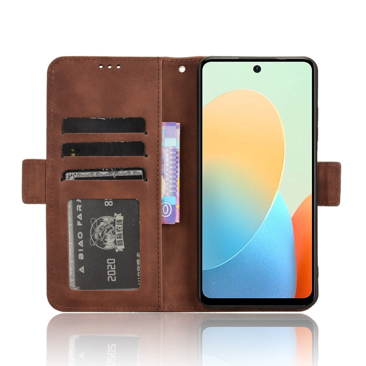 For Tecno Spark Go 2024 / Spark 20C Skin Feel Calf Texture Card Slots Leather Phone Case(Brown) - Tecno Cases by PMC Jewellery | Online Shopping South Africa | PMC Jewellery | Buy Now Pay Later Mobicred