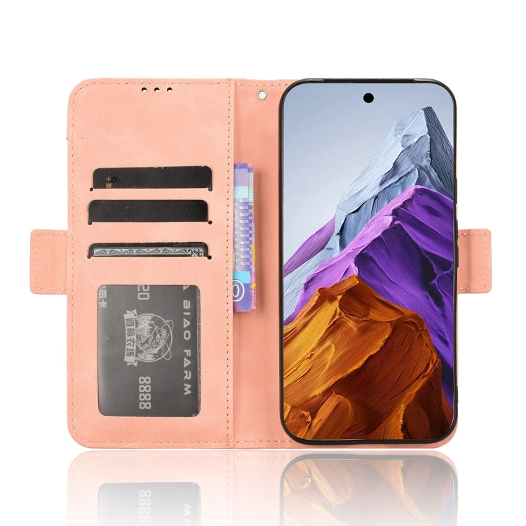 For Google Pixel 9 Pro Skin Feel Calf Texture Card Slots Leather Phone Case(Pink) - Google Cases by PMC TechLife | Online Shopping South Africa | PMC TechLife | Buy Now Pay Later Mobicred