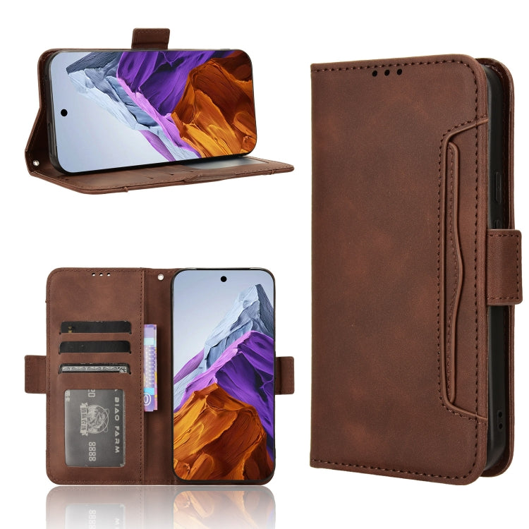 For Google Pixel 9 Pro Skin Feel Calf Texture Card Slots Leather Phone Case(Brown) - free shipping - PMC TechLife - Order now!