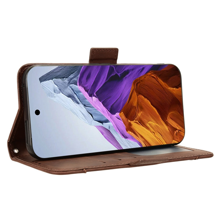 For Google Pixel 9 Pro Skin Feel Calf Texture Card Slots Leather Phone Case(Brown) - free shipping - PMC TechLife - Order now!