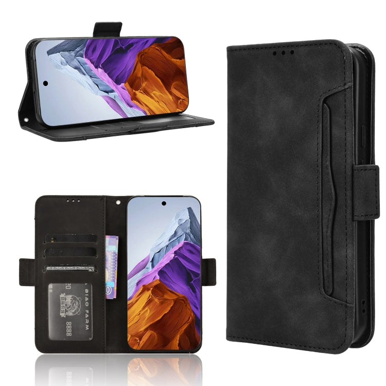 For Google Pixel 9 Skin Feel Calf Texture Card Slots Leather Phone Case(Black) - Google Cases by PMC TechLife | Online Shopping South Africa | PMC TechLife | Buy Now Pay Later Mobicred