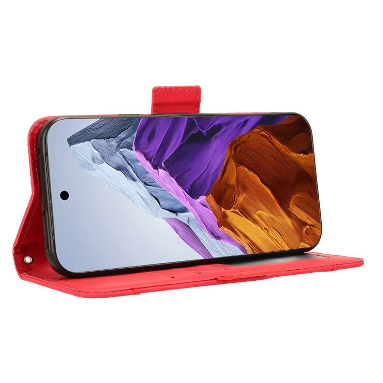 For Google Pixel 9 Skin Feel Calf Texture Card Slots Leather Phone Case(Red) - Google Cases by PMC TechLife | Online Shopping South Africa | PMC TechLife | Buy Now Pay Later Mobicred