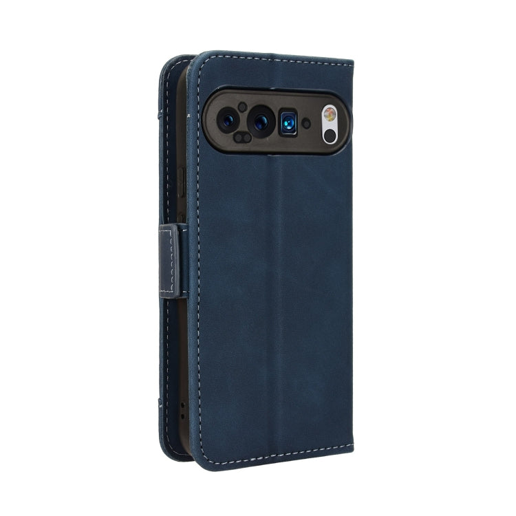 For Google Pixel 9 Skin Feel Calf Texture Card Slots Leather Phone Case(Blue) - Google Cases by PMC TechLife | Online Shopping South Africa | PMC TechLife | Buy Now Pay Later Mobicred