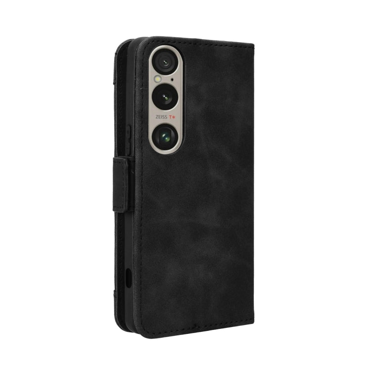 For Sony Xperia 1 VI 2024 Skin Feel Calf Texture Card Slots Leather Phone Case(Black) - Sony Cases by PMC Jewellery | Online Shopping South Africa | PMC Jewellery | Buy Now Pay Later Mobicred