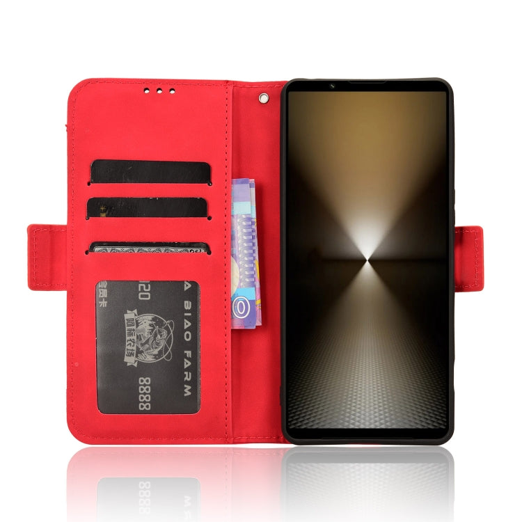 For Sony Xperia 1 VI 2024 Skin Feel Calf Texture Card Slots Leather Phone Case(Red) - Sony Cases by PMC Jewellery | Online Shopping South Africa | PMC Jewellery | Buy Now Pay Later Mobicred