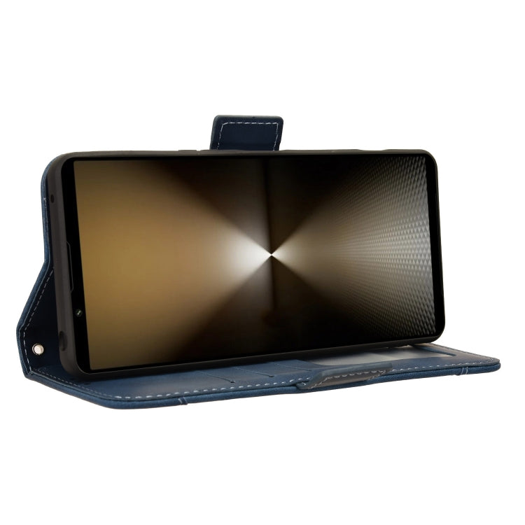 For Sony Xperia 1 VI 2024 Skin Feel Calf Texture Card Slots Leather Phone Case(Blue) - Sony Cases by PMC Jewellery | Online Shopping South Africa | PMC Jewellery | Buy Now Pay Later Mobicred