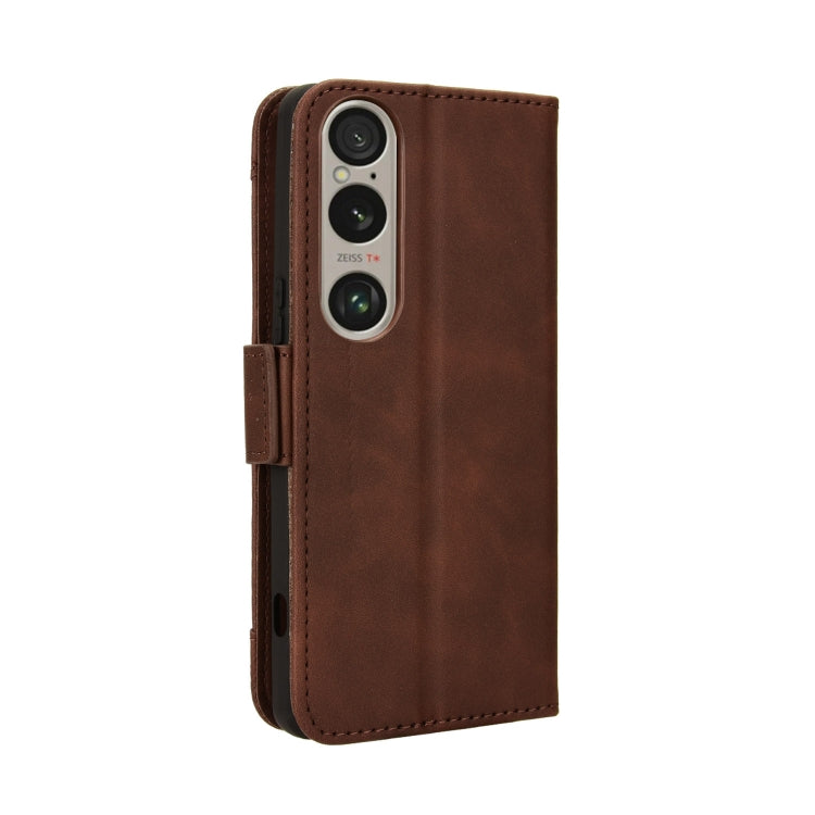 For Sony Xperia 1 VI 2024 Skin Feel Calf Texture Card Slots Leather Phone Case(Brown) - Sony Cases by PMC Jewellery | Online Shopping South Africa | PMC Jewellery | Buy Now Pay Later Mobicred