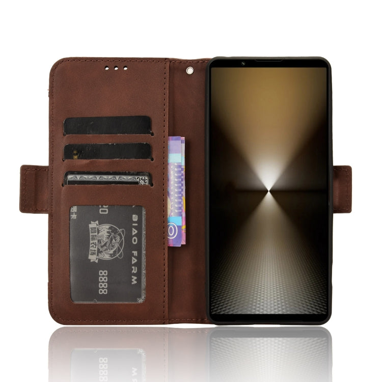 For Sony Xperia 1 VI 2024 Skin Feel Calf Texture Card Slots Leather Phone Case(Brown) - Sony Cases by PMC Jewellery | Online Shopping South Africa | PMC Jewellery | Buy Now Pay Later Mobicred