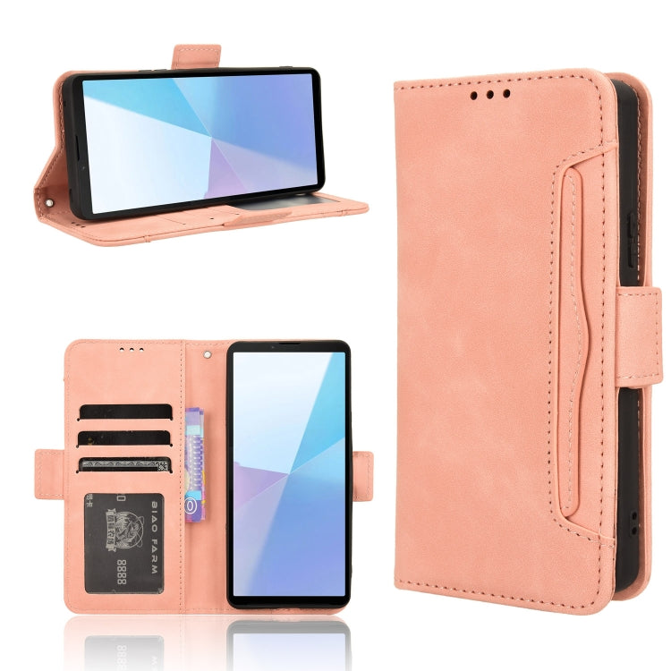 For Sony Xperia 10 VI 2024 Skin Feel Calf Texture Card Slots Leather Phone Case(Pink) - Sony Cases by PMC Jewellery | Online Shopping South Africa | PMC Jewellery | Buy Now Pay Later Mobicred