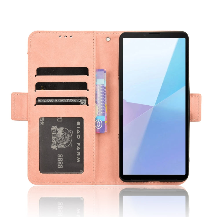 For Sony Xperia 10 VI 2024 Skin Feel Calf Texture Card Slots Leather Phone Case(Pink) - Sony Cases by PMC Jewellery | Online Shopping South Africa | PMC Jewellery | Buy Now Pay Later Mobicred