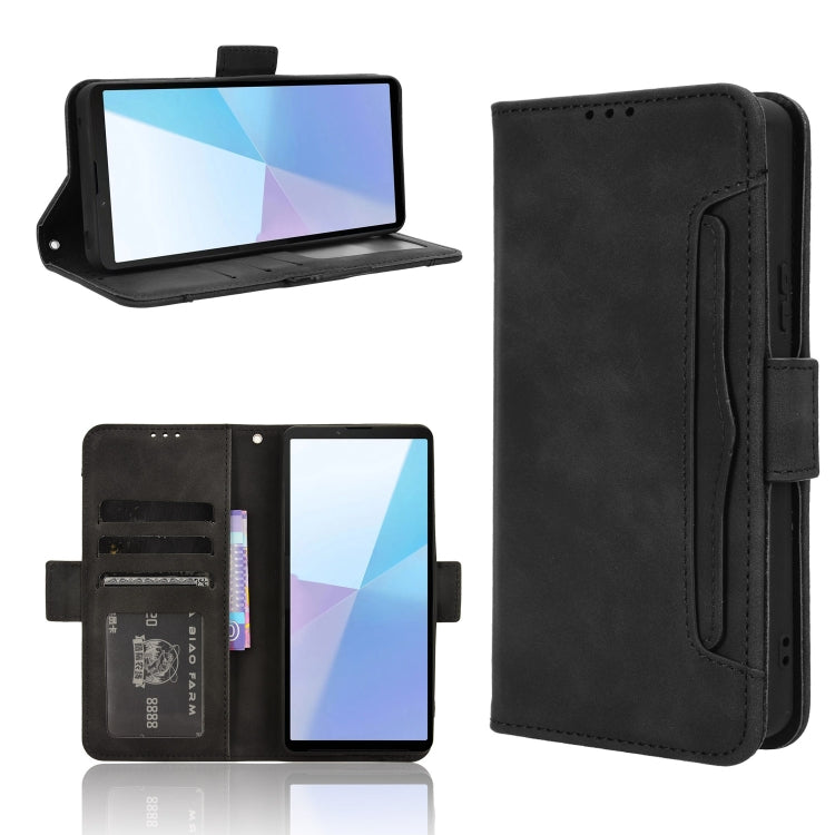 For Sony Xperia 10 VI 2024 Skin Feel Calf Texture Card Slots Leather Phone Case(Black) - Sony Cases by PMC Jewellery | Online Shopping South Africa | PMC Jewellery | Buy Now Pay Later Mobicred