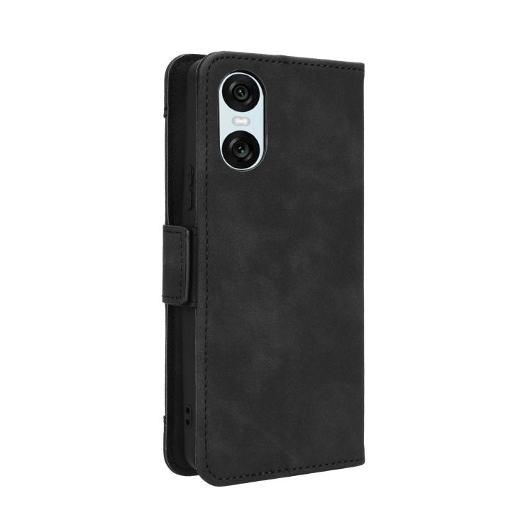 For Sony Xperia 10 VI 2024 Skin Feel Calf Texture Card Slots Leather Phone Case(Black) - Sony Cases by PMC Jewellery | Online Shopping South Africa | PMC Jewellery | Buy Now Pay Later Mobicred