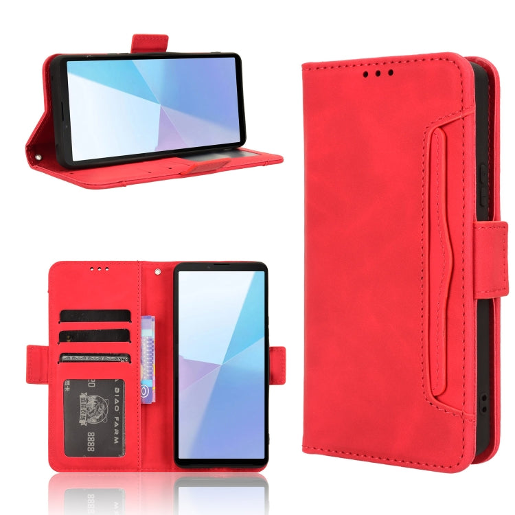 For Sony Xperia 10 VI 2024 Skin Feel Calf Texture Card Slots Leather Phone Case(Red) - Sony Cases by PMC Jewellery | Online Shopping South Africa | PMC Jewellery | Buy Now Pay Later Mobicred