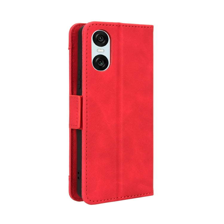 For Sony Xperia 10 VI 2024 Skin Feel Calf Texture Card Slots Leather Phone Case(Red) - Sony Cases by PMC Jewellery | Online Shopping South Africa | PMC Jewellery | Buy Now Pay Later Mobicred