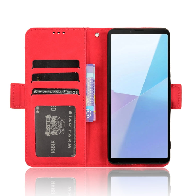 For Sony Xperia 10 VI 2024 Skin Feel Calf Texture Card Slots Leather Phone Case(Red) - Sony Cases by PMC Jewellery | Online Shopping South Africa | PMC Jewellery | Buy Now Pay Later Mobicred