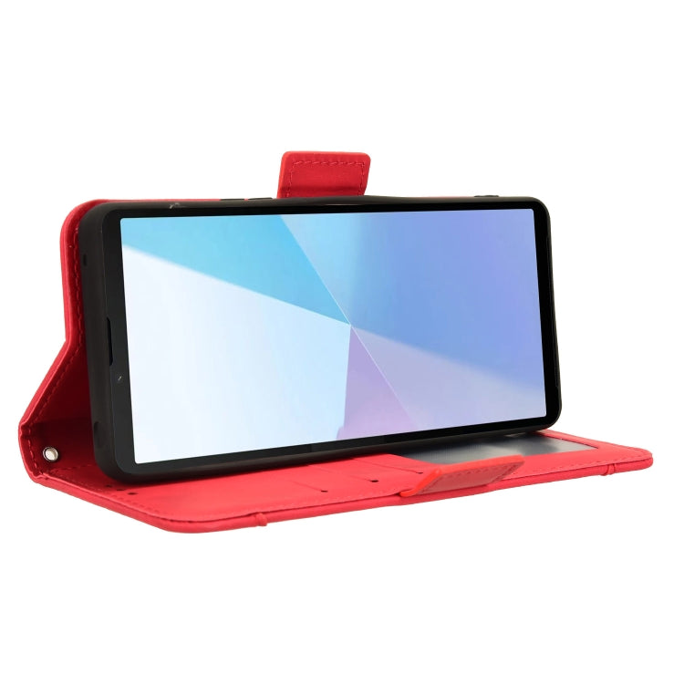 For Sony Xperia 10 VI 2024 Skin Feel Calf Texture Card Slots Leather Phone Case(Red) - Sony Cases by PMC Jewellery | Online Shopping South Africa | PMC Jewellery | Buy Now Pay Later Mobicred
