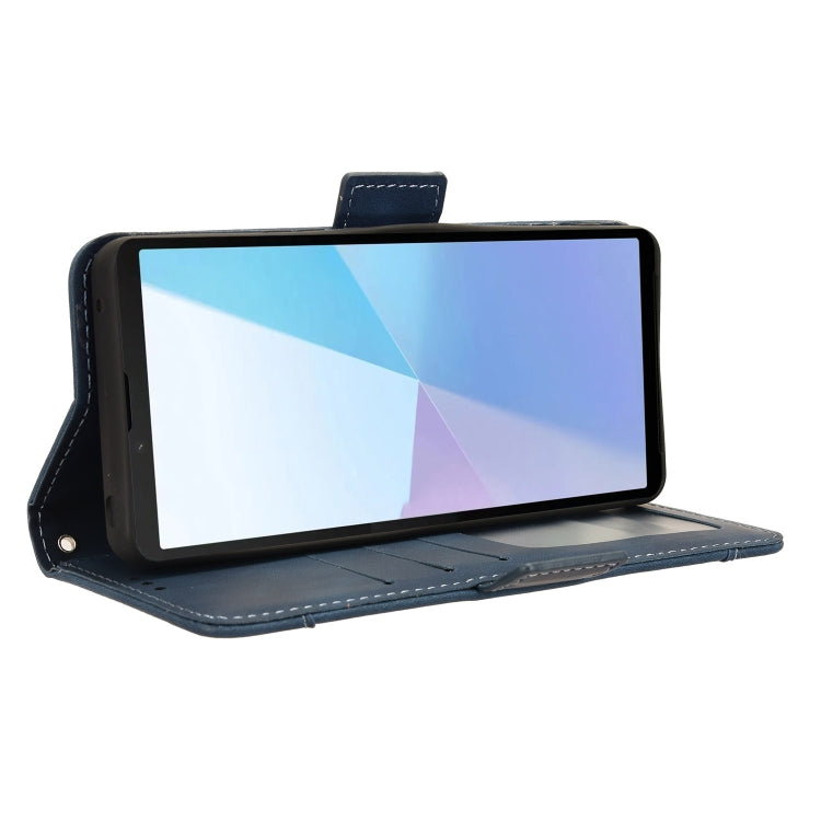 For Sony Xperia 10 VI 2024 Skin Feel Calf Texture Card Slots Leather Phone Case(Blue) - Sony Cases by PMC Jewellery | Online Shopping South Africa | PMC Jewellery | Buy Now Pay Later Mobicred