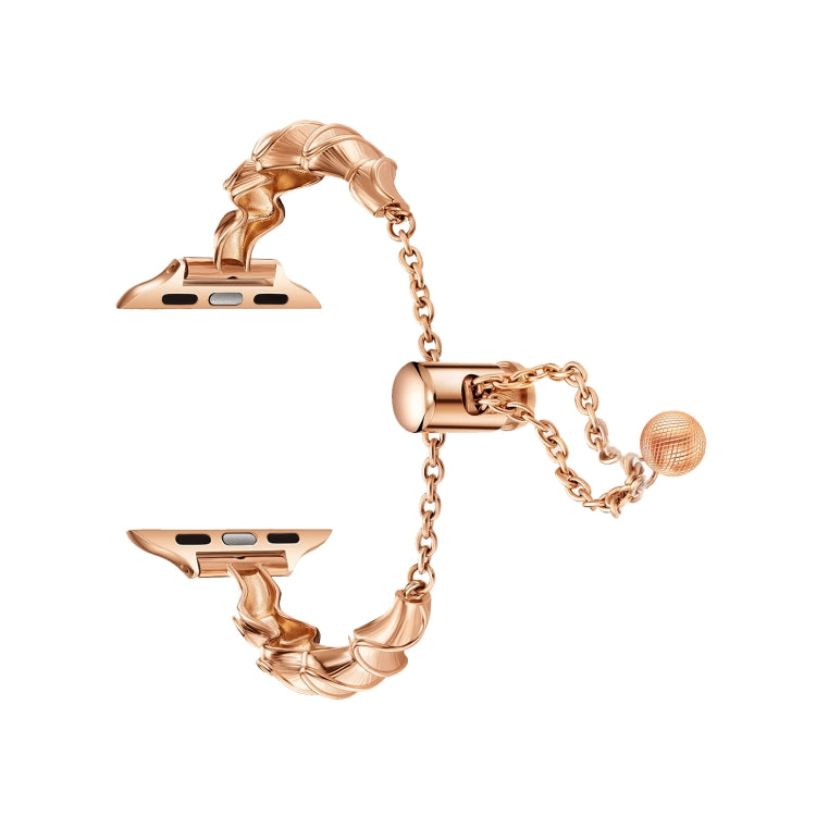 Ribbon Wave Metal Watch Band For Apple Watch SE 2023 40mm(Rose Gold) - free shipping - PMC TechLife - Order now!