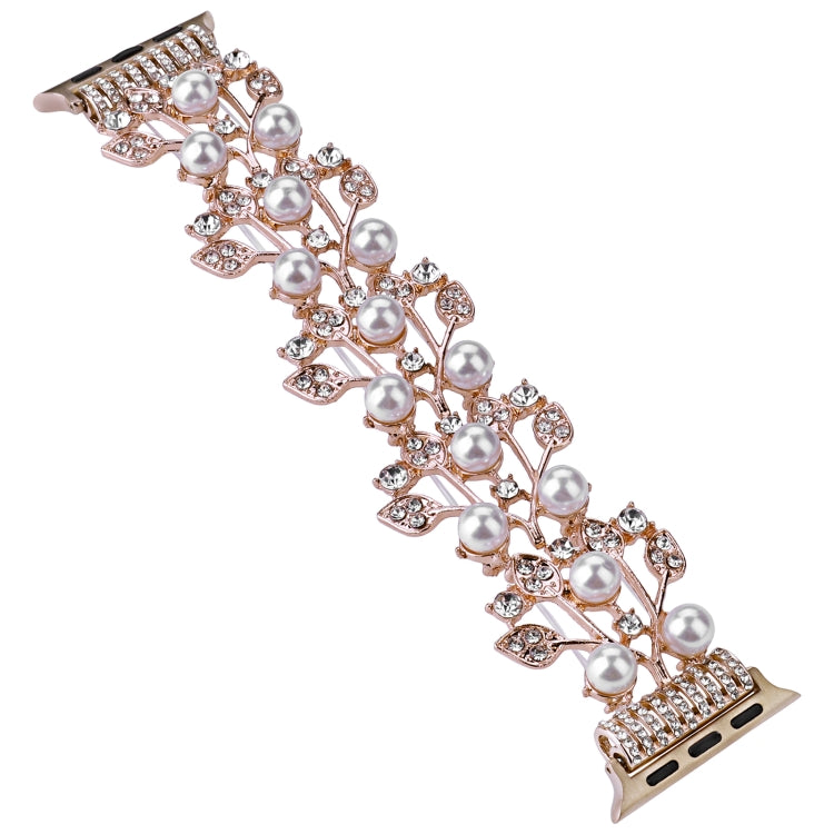 Four-leaf Bead Metal Watch Band For Apple Watch SE 2023 44mm(Rose Gold) - free shipping - PMC TechLife - Order now!
