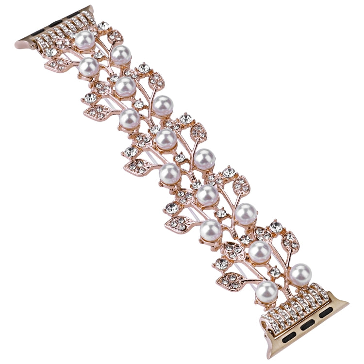 Four-leaf Bead Metal Watch Band For Apple Watch Series 10 46mm(Rose Gold) - free shipping - PMC TechLife - Order now!