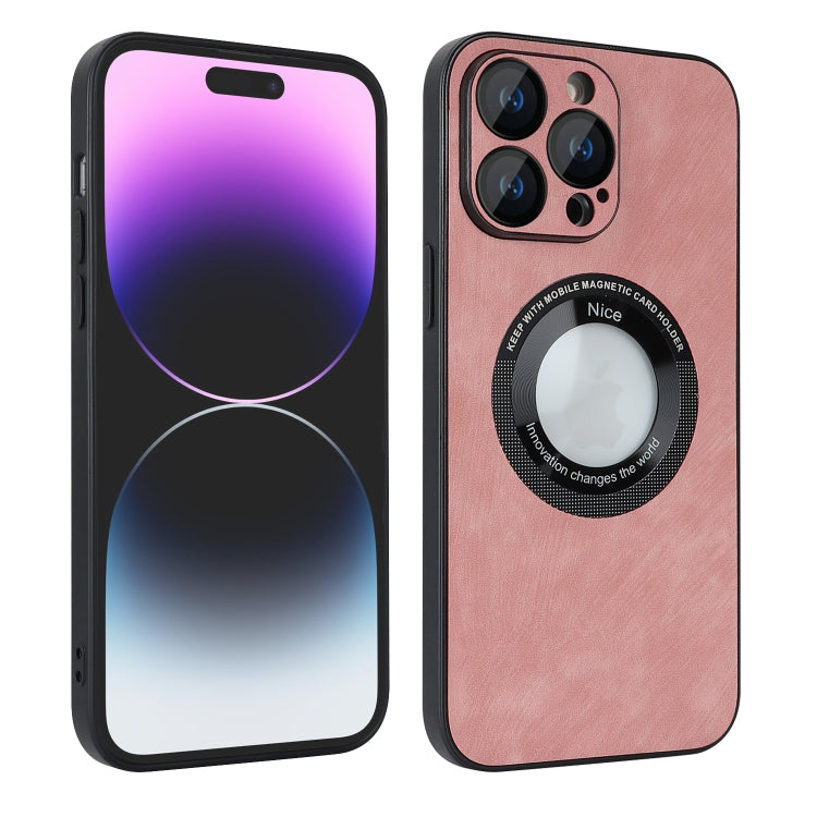 For iPhone 14 Pro Skin Feel Leather MagSafe Magnetic Phone Case(Pink) - free shipping - PMC TechLife - Order now!