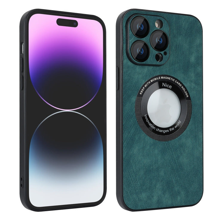 For iPhone 14 Pro Max Skin Feel Leather MagSafe Magnetic Phone Case(Green) - iPhone 14 Pro Max Cases by PMC TechLife | Online Shopping South Africa | PMC TechLife