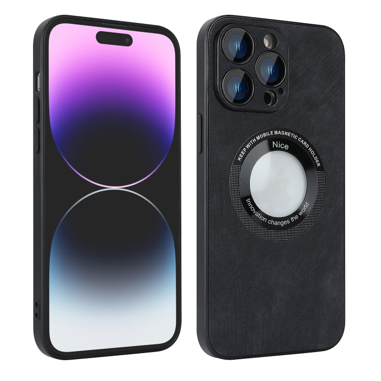 For iPhone 12 Pro Max Skin Feel Leather MagSafe Magnetic Phone Case(Black) - iPhone 12 Pro Max Cases by PMC TechLife | Online Shopping South Africa | PMC TechLife
