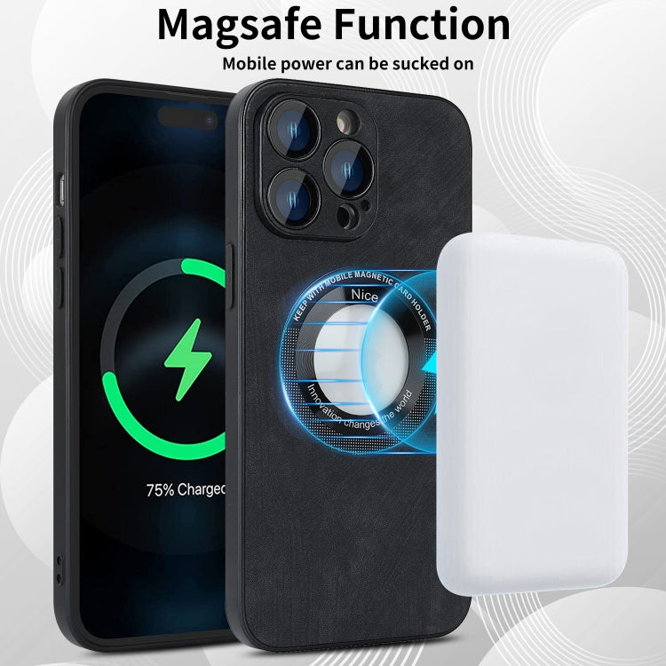 For iPhone 11 Pro Skin Feel Leather MagSafe Magnetic Phone Case(Black) - iPhone 11 Pro Cases by PMC TechLife | Online Shopping South Africa | PMC TechLife