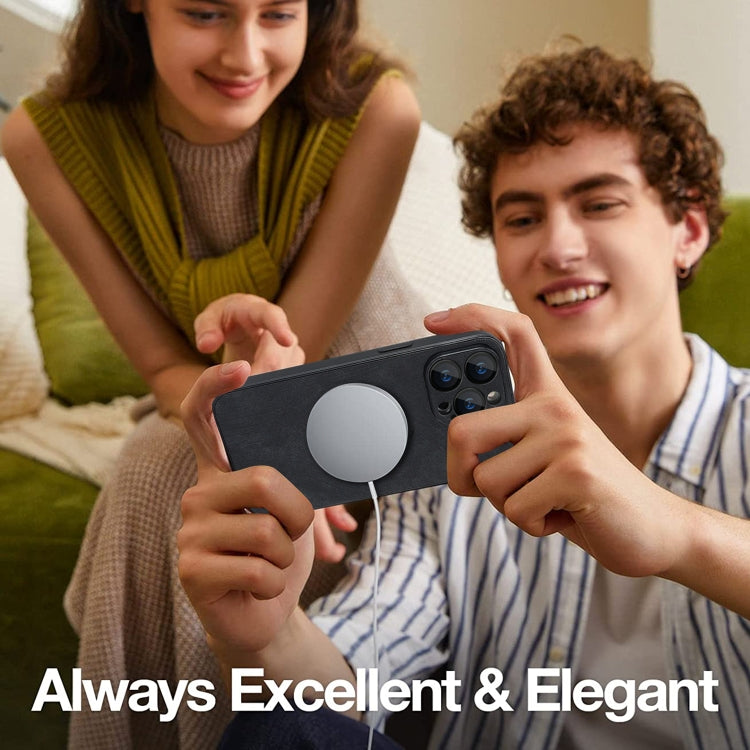 For iPhone 11 Pro Skin Feel Leather MagSafe Magnetic Phone Case(Black) - iPhone 11 Pro Cases by PMC TechLife | Online Shopping South Africa | PMC TechLife