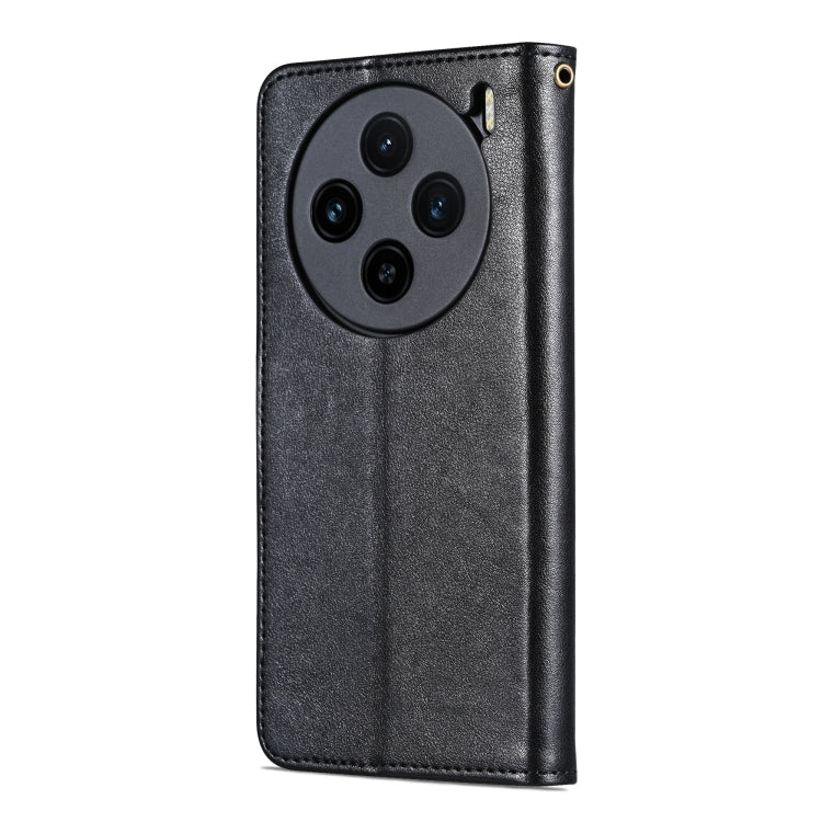 For vivo X100 5G AZNS Sheepskin Texture Flip Leather Phone Case(Black) - free shipping - PMC TechLife - Order now!