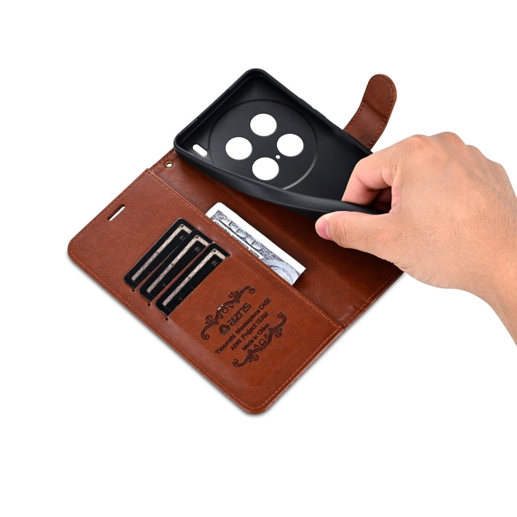 For vivo X100 Ultra AZNS Sheepskin Texture Flip Leather Phone Case(Brown) - free shipping - PMC Jewellery - Order now!