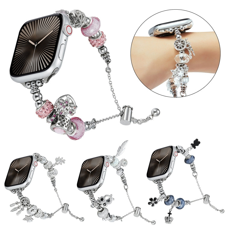 Bead Bracelet Metal Watch Band For Apple Watch 9 45mm(Gold Butterfly) - free shipping - PMC TechLife - Order now!