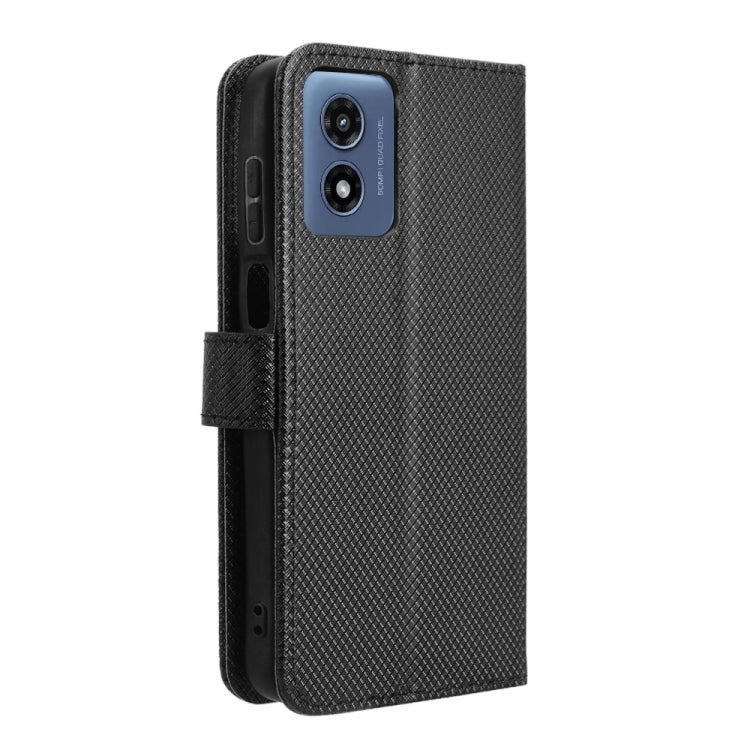 For Motorola Moto G Play 4G 2024 Diamond Texture Leather Phone Case(Black) - Motorola Cases by PMC Jewellery | Online Shopping South Africa | PMC Jewellery | Buy Now Pay Later Mobicred