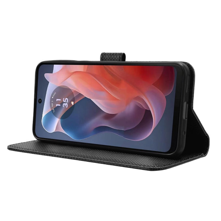 For Motorola Moto G Play 4G 2024 Diamond Texture Leather Phone Case(Black) - Motorola Cases by PMC Jewellery | Online Shopping South Africa | PMC Jewellery | Buy Now Pay Later Mobicred