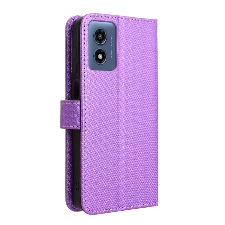 For Motorola Moto G Play 4G 2024 Diamond Texture Leather Phone Case(Purple) - Motorola Cases by PMC Jewellery | Online Shopping South Africa | PMC Jewellery | Buy Now Pay Later Mobicred