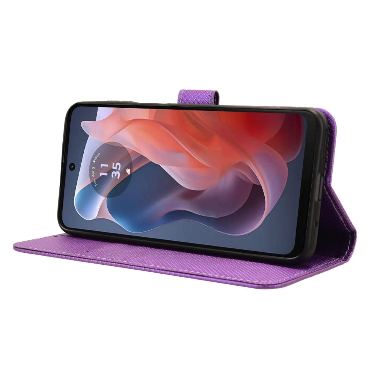 For Motorola Moto G Play 4G 2024 Diamond Texture Leather Phone Case(Purple) - Motorola Cases by PMC Jewellery | Online Shopping South Africa | PMC Jewellery | Buy Now Pay Later Mobicred
