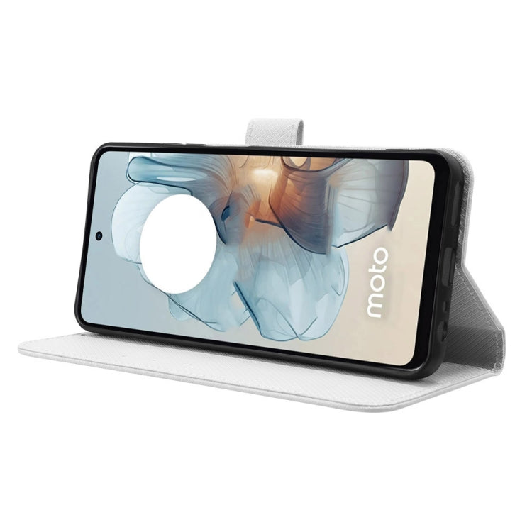 For Motorola Moto G Power 5G 2024 Diamond Texture Leather Phone Case(White) - Motorola Cases by PMC Jewellery | Online Shopping South Africa | PMC Jewellery | Buy Now Pay Later Mobicred