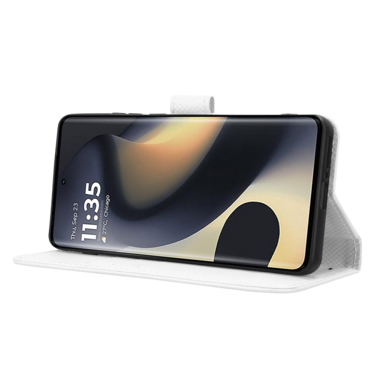 For Motorola Edge 2024 5G Diamond Texture Leather Phone Case(White) - Motorola Cases by PMC Jewellery | Online Shopping South Africa | PMC Jewellery | Buy Now Pay Later Mobicred