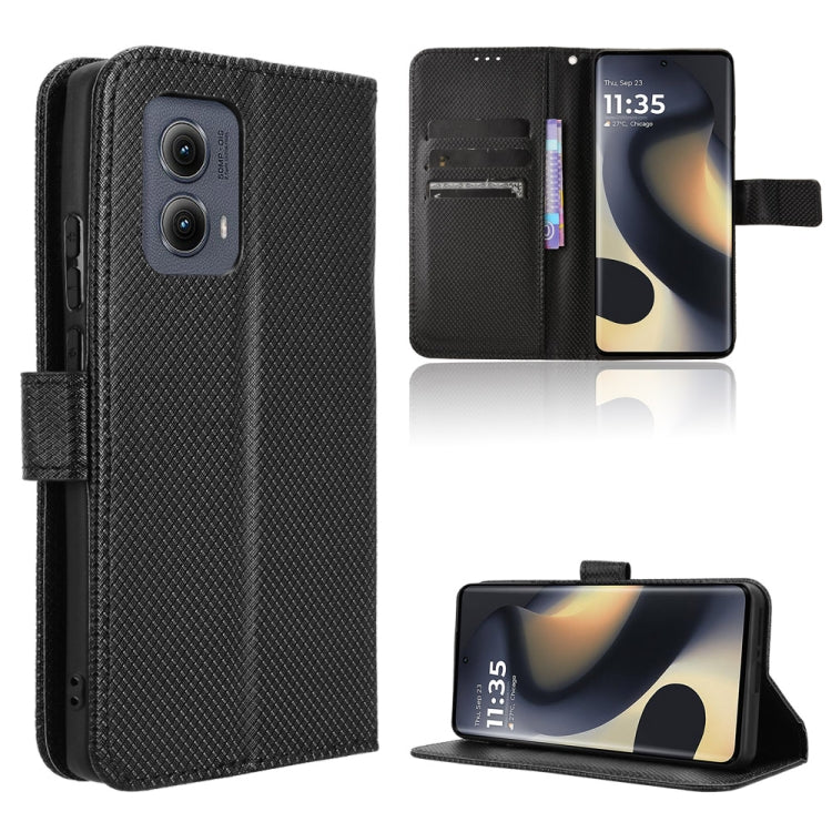 For Motorola Edge 2024 5G Diamond Texture Leather Phone Case(Black) - free shipping - PMC Jewellery - Order now!