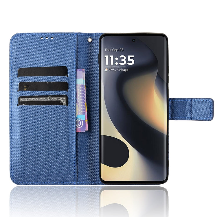 For Motorola Edge 2024 5G Diamond Texture Leather Phone Case(Blue) - Motorola Cases by PMC Jewellery | Online Shopping South Africa | PMC Jewellery | Buy Now Pay Later Mobicred