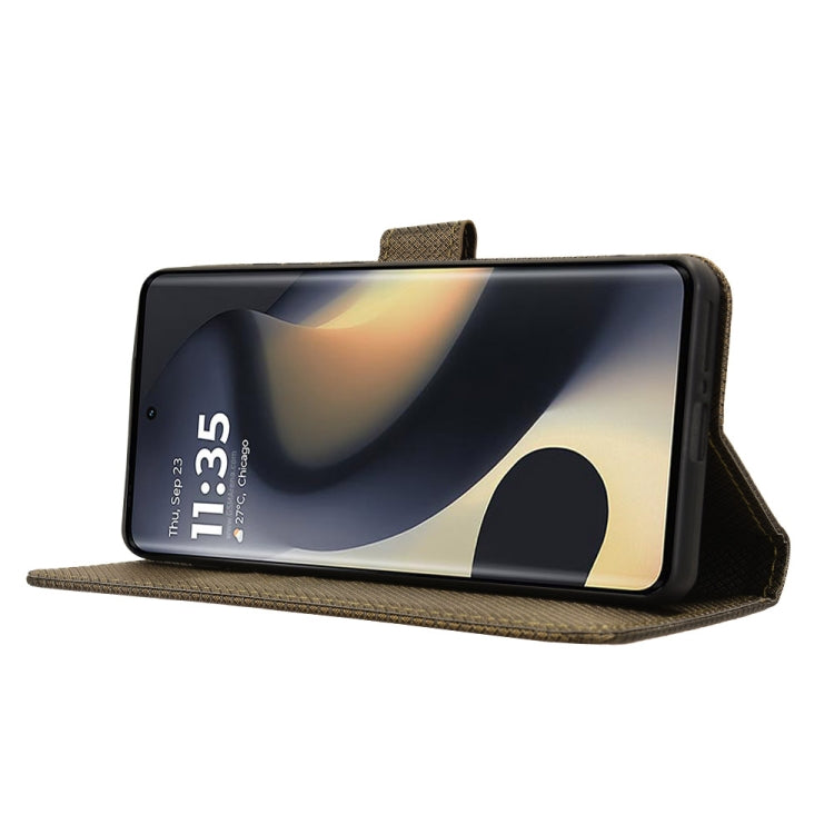 For Motorola Edge 2024 5G Diamond Texture Leather Phone Case(Brown) - Motorola Cases by PMC Jewellery | Online Shopping South Africa | PMC Jewellery | Buy Now Pay Later Mobicred