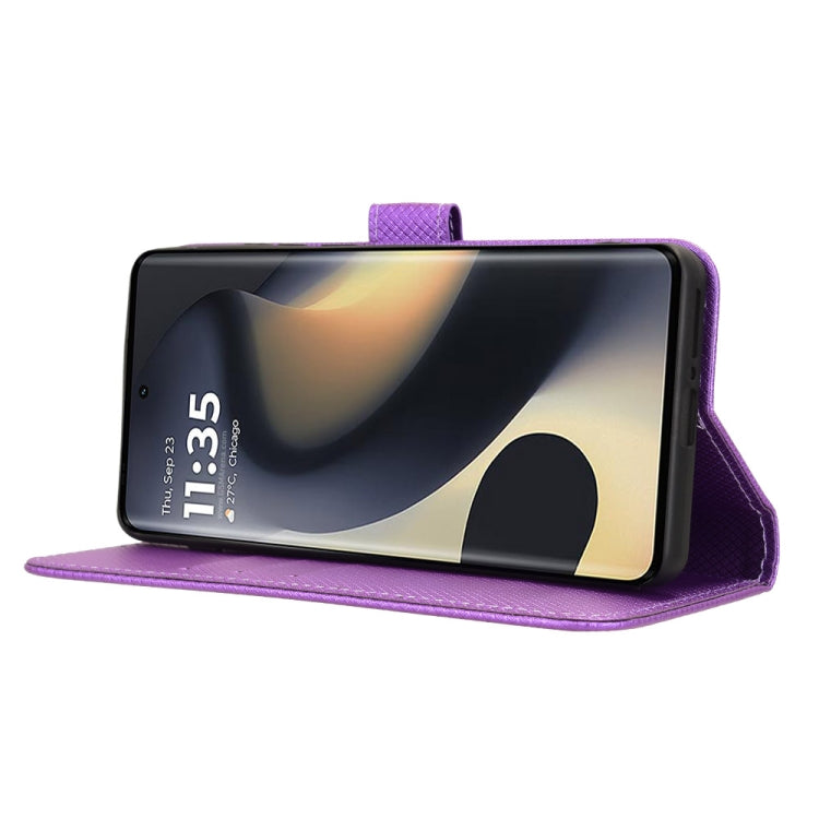 For Motorola Edge 2024 5G Diamond Texture Leather Phone Case(Purple) - Motorola Cases by PMC Jewellery | Online Shopping South Africa | PMC Jewellery | Buy Now Pay Later Mobicred