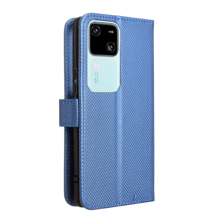 For vivo S18 5G / S18 Pro 5G Diamond Texture Leather Phone Case(Blue) - S18 Pro Cases by PMC TechLife | Online Shopping South Africa | PMC TechLife | Buy Now Pay Later Mobicred